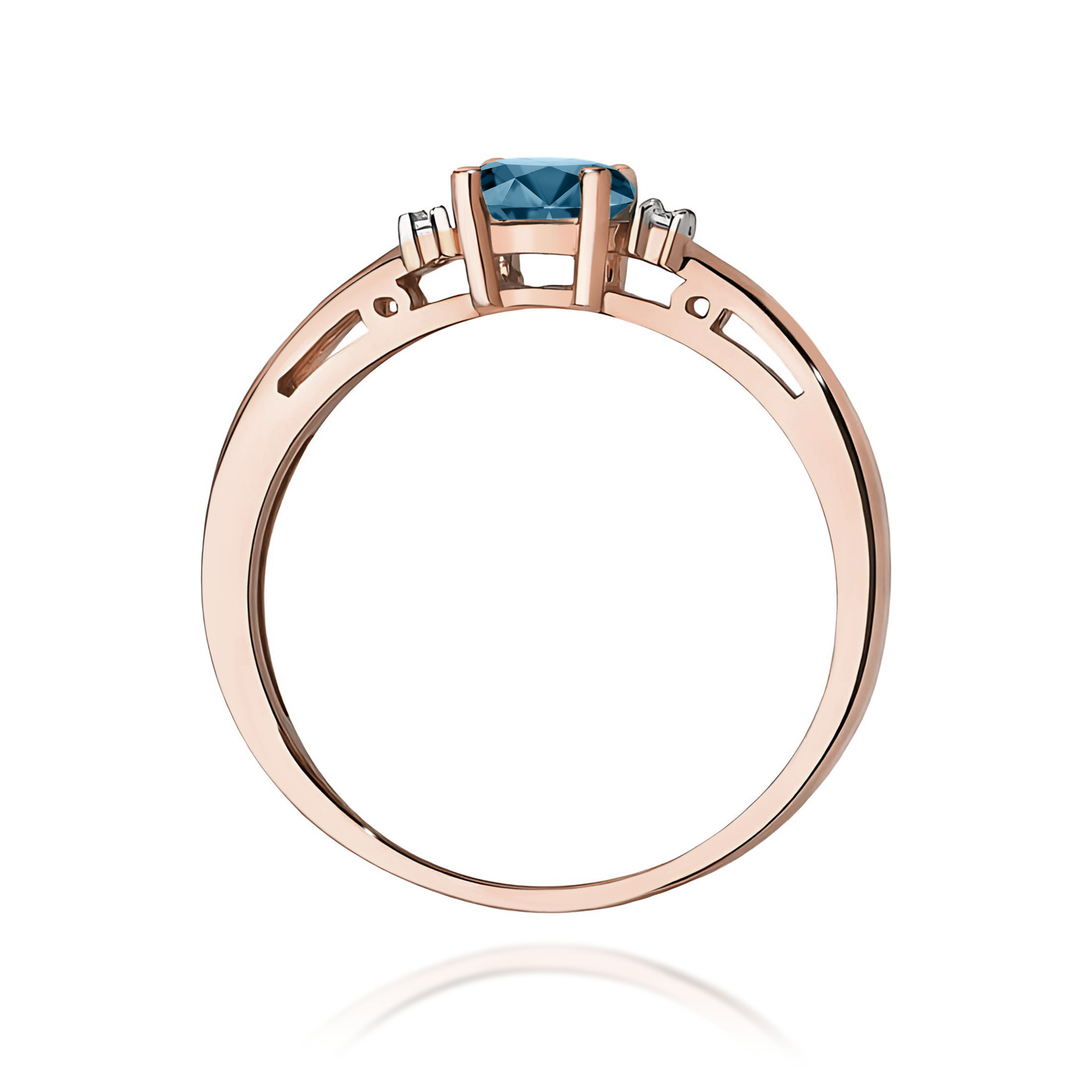 Pierścionek owalny Topaz London Blue 0,50ct różowe złoto