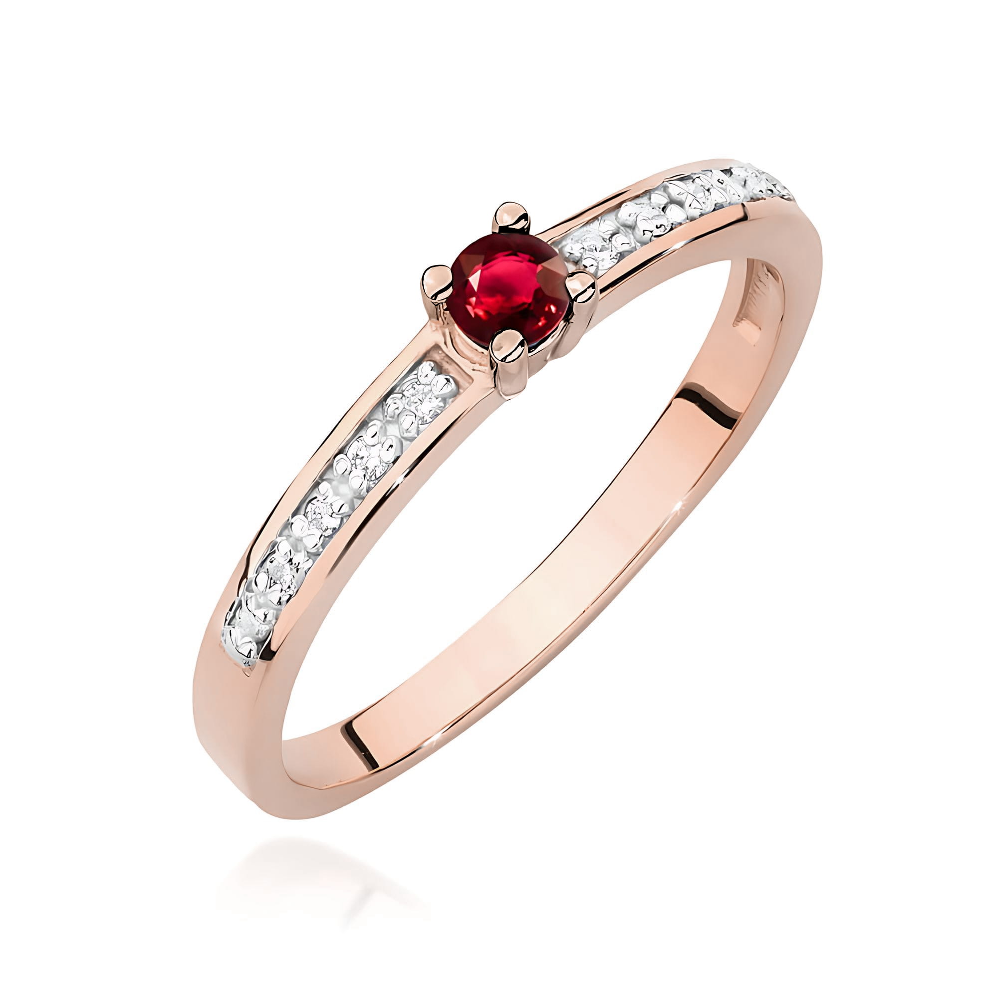 Pierścionek Rubin 0,15ct różowe złoto