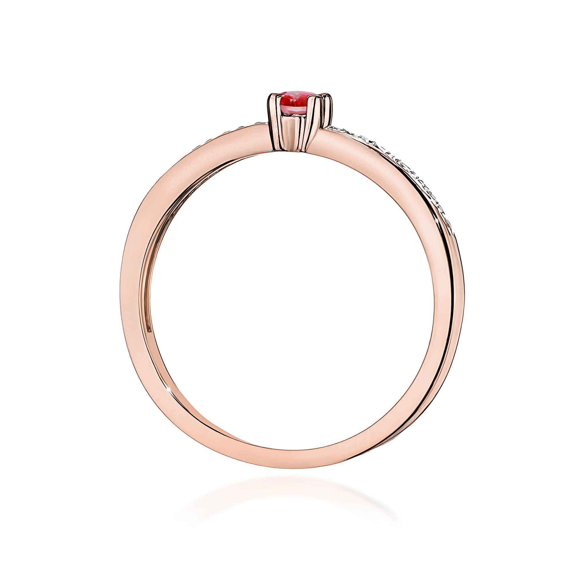 Pierścionek Rubin 0,15ct różowe złoto