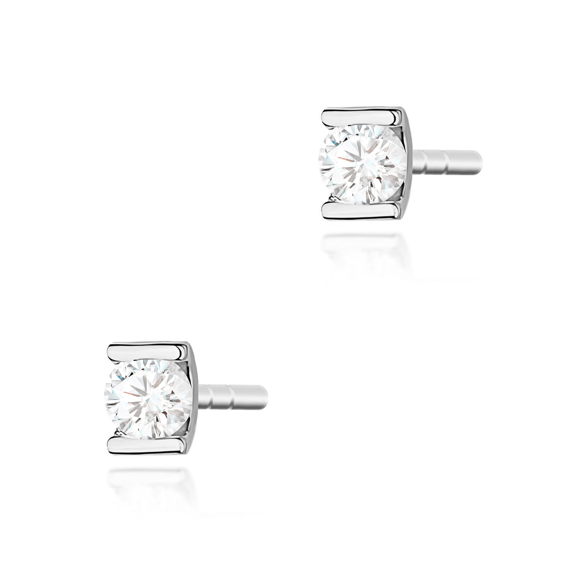 Kolczyki K0055 Diament 2 x 0,04ct białe złoto