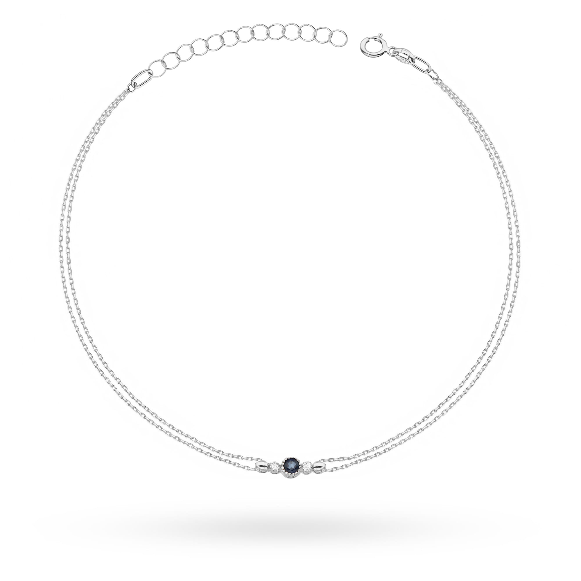 Bransoletka B0005 Szafir 0,15ct białe złoto