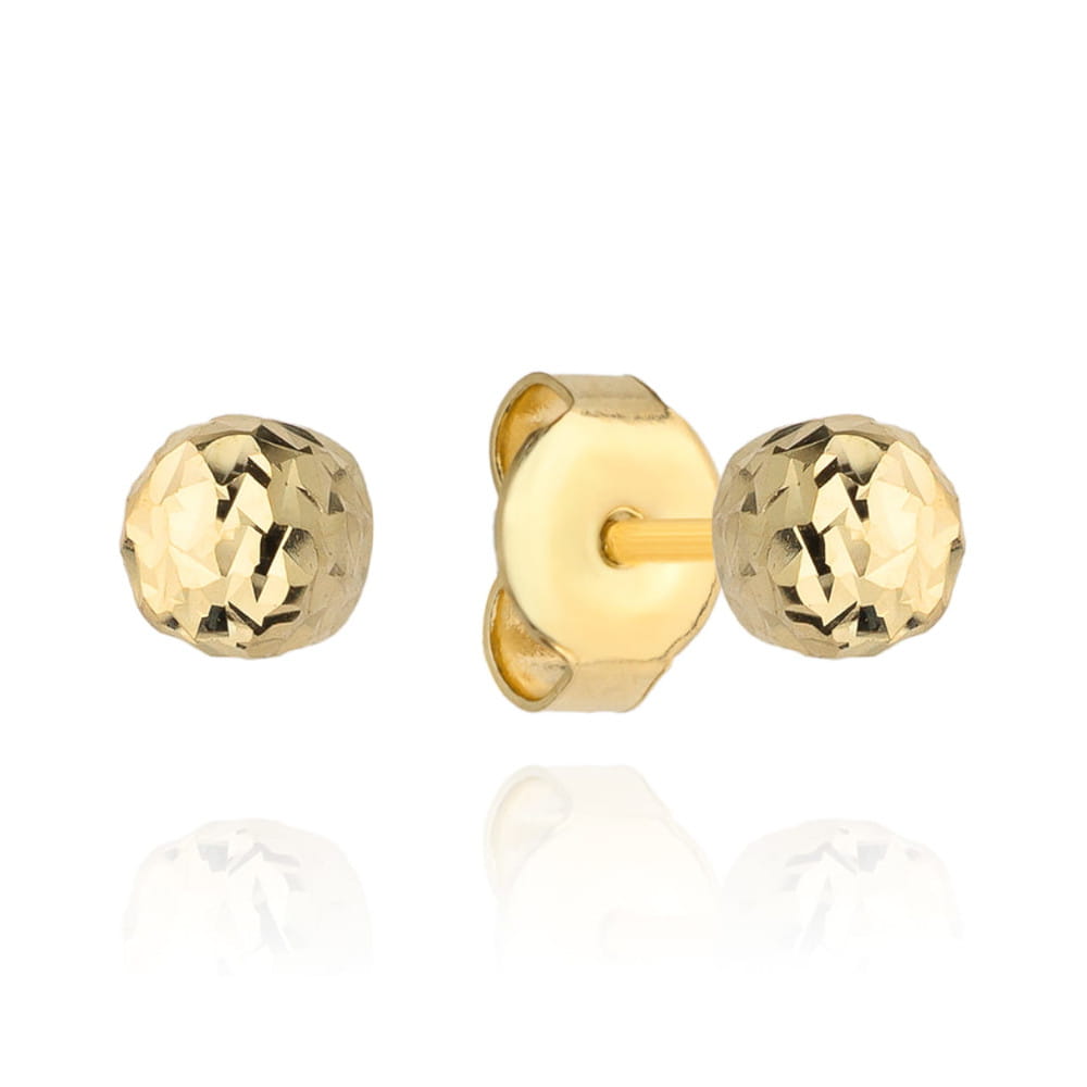 Kolczyki kulki super lekkie diamentowane 6 mm 