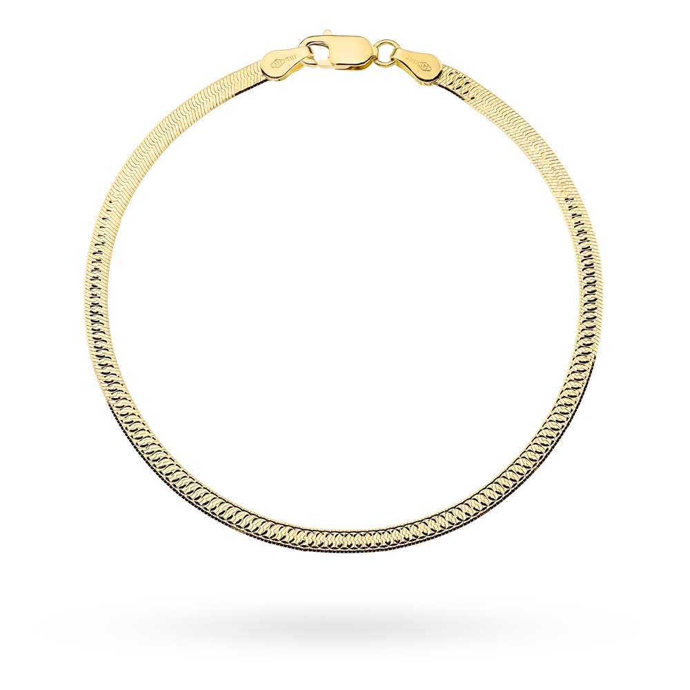 Bransoletka złota jednostronnie diamentowana 3mm 