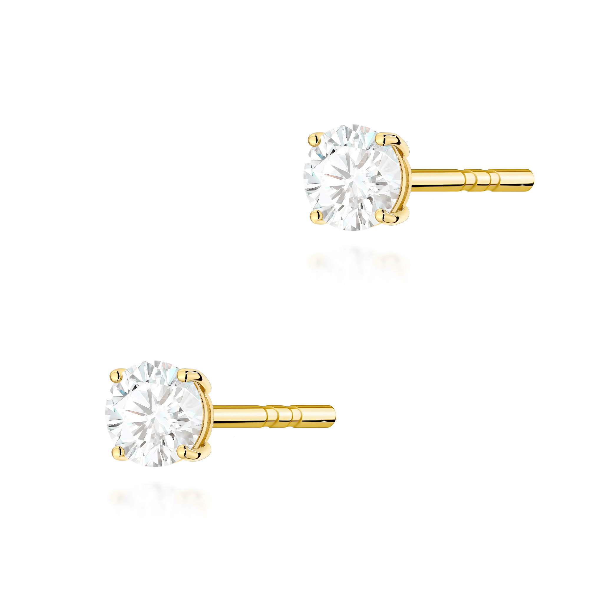 Kolczyki złote sztyfty z diamentami laboratoryjnymi 2 × 0,15 ct